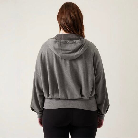 Athleta Balance Full Zip Up Hoodie Sweatshirt Women’s 1X Gray Athleisure Workout - Picture 3 of 11